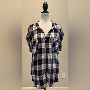 Jachs New York Boyfriend Plaid Button Down Shirt
